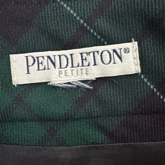 Pendelton Tartan Short Green Navy Women’s Ruffle Skirt Size 12 100% Wool - Picture 4 of 7